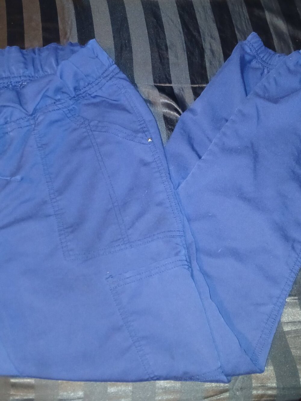 ScrubStar Women's Scrub Pants Size S Royal Blue Drawstring Cargo